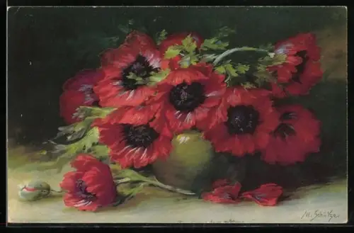 Künstler-AK Meissner & Buch (M&B) Nr. 2330: Roter Blumenstrauss