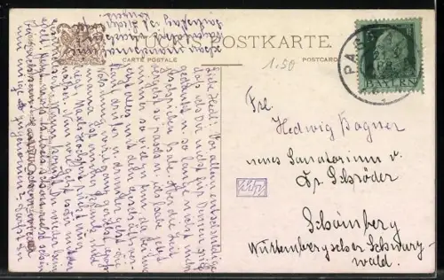 Künstler-AK Raphael Tuck & Sons Nr. 019: Gehöft mit blühendem Fliederstrauch