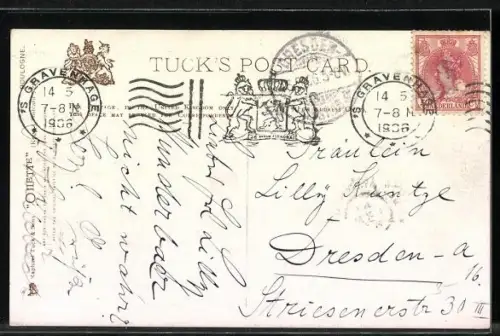 AK Boulogne, Les Jetees au Crepuscule