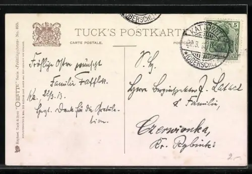 Künstler-AK Raphael Tuck & Sons Nr. 895: Blühende Schneeglöcken in einem Korb