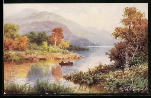 Künstler-AK Raphael Tuck & Sons Nr. 6273: Loch Lomond, Rowboat in Autumn