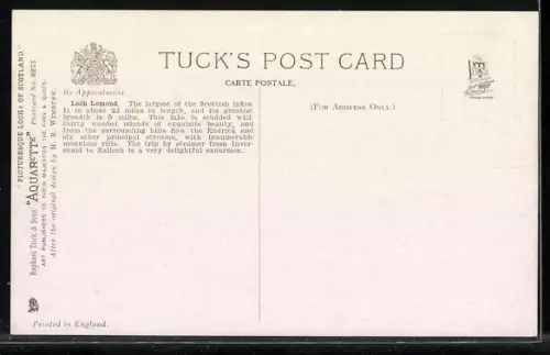 Künstler-AK Raphael Tuck & Sons Nr. 6273: Loch Lomond, Rowboat in Autumn