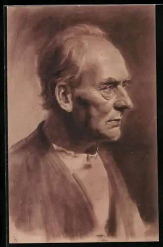 Künstler-AK Raphael Tuck & Sons Nr. 313: Älterer Herr im Halbprofil