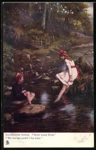 Künstler-AK Raphael Tuck & Sons Nr. 1152: Auld Lang Syne, Spielende Kinder am Ufer