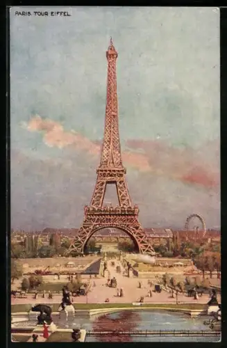 Künstler-AK Paris, La Tour Eiffel, Eiffelturm