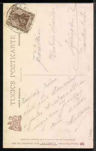 Künstler-AK Raphael Tuck & Sons Nr.9638: Junge Frau treibt Enten auf den Hof