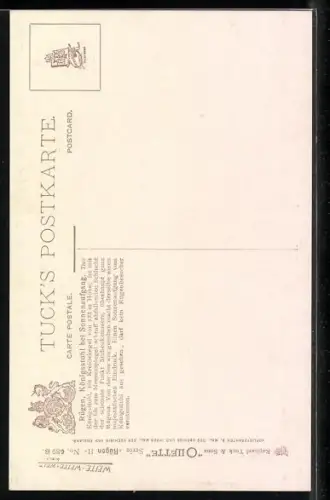 Künstler-AK Königsstuhl / Rügen, Panorama bei Sonnenaufgang