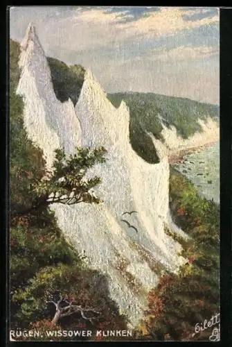 Künstler-AK Stubbenkammer /Rügen, Wissower Klinken