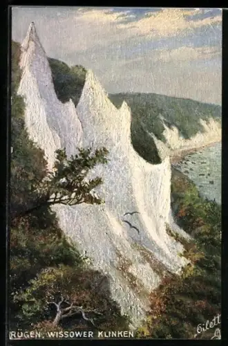 Künstler-AK Stubbenkammer /Rügen, Wissower Klinken