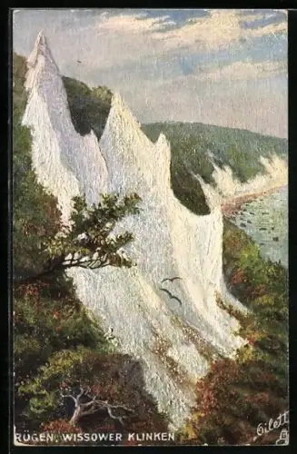 Künstler-AK Stubbenkammer /Rügen, Wissower Klinken