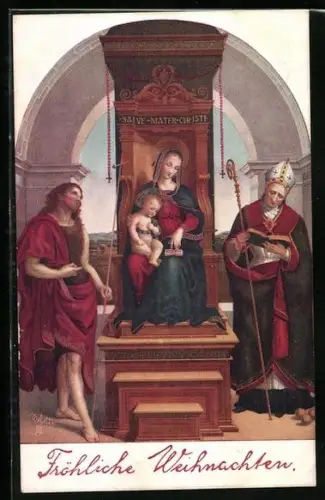 Künstler-AK Raphael Tuck & Sons Nr. 9269: Thronende Madonna mit Kind