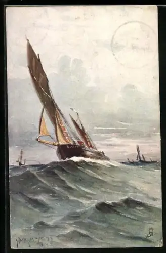 Künstler-AK Raphael Tuck & Sons Nr. 6268: Segelschiff auf hoher See