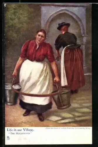Künstler-AK Raphael Tuck & Sons Nr. 1393: Life in our Village, The Housewives