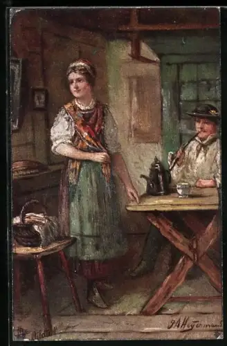 Künstler-AK Raphael Tuck & Sons Nr. 253B: In der Schwarzwaldstube