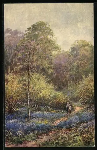 Künstler-AK Raphael Tuck & Sons Nr. 8955: Devon, Kinder im Grünen