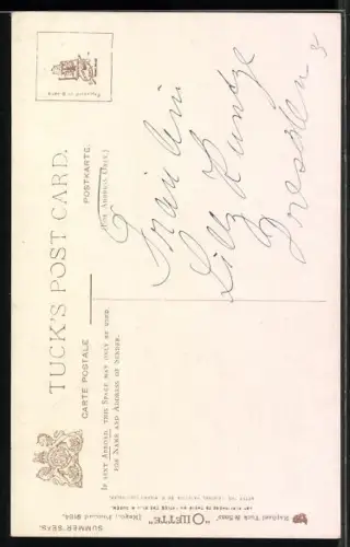 Künstler-AK Raphael Tuck & Sons Nr. 9184: Segelschiff am Strand bei Sonnenuntergang