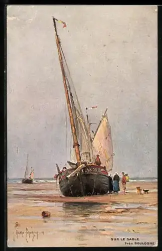 Künstler-AK Raphael Tuck & Sons Nr. 7217: Boulogne, Sur le Sable