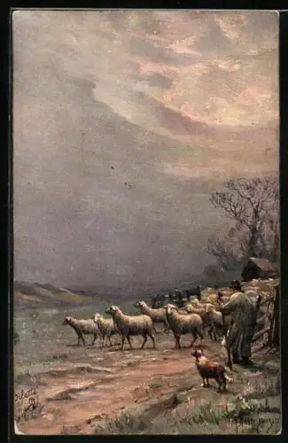 Künstler-AK Raphael Tuck & Sons Nr. 2737: Der Schäfer