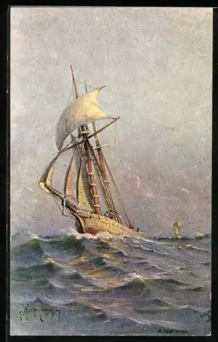 Künstler-AK Raphael Tuck & Sons Nr. 9184: Segelschiff auf hoher See