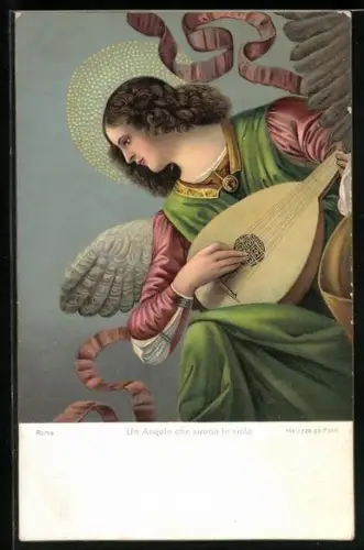 Künstler-AK Stengel & Co. Nr. 29808: Un Angelo che suona la viola