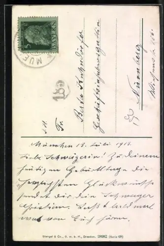 Künstler-AK Stengel & Co. Nr. 28982: Junge Frau im Dirndl mit Hut