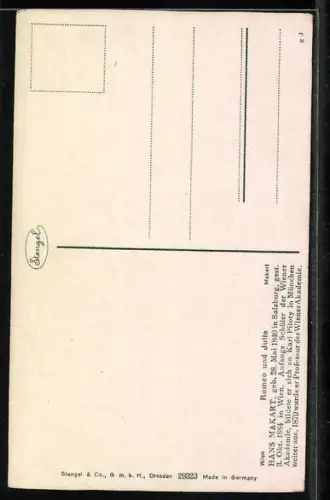 Künstler-AK Romeo und Julia, Balkonszene