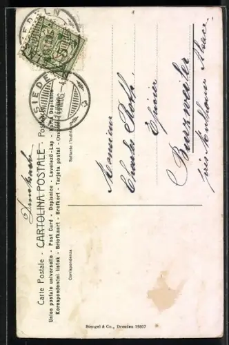 AK Frau und Mann in italienischer Trachtenkleidung