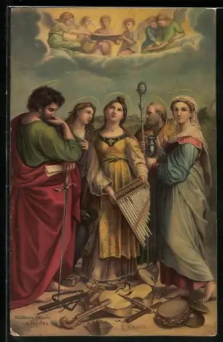 Künstler-AK Stengel & Co. Nr. 29868: die Heilihe Cäcilie, Bologna, Raffaello Santi