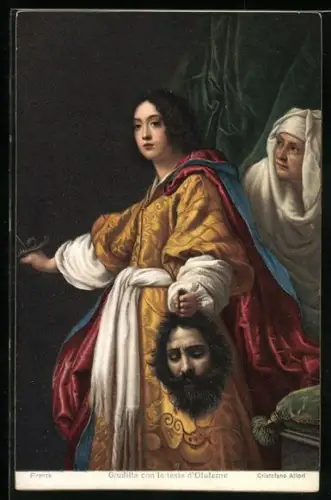 Künstler-AK Stengel & Co. Nr. 29857: Cristofano Allori: Giuditta con la testa d`Oloferne, Judith mit Holofernes` Haupt