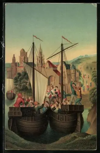 Künstler-AK Stengel & Co. Nr. 29156: Le Débarquement a Bále