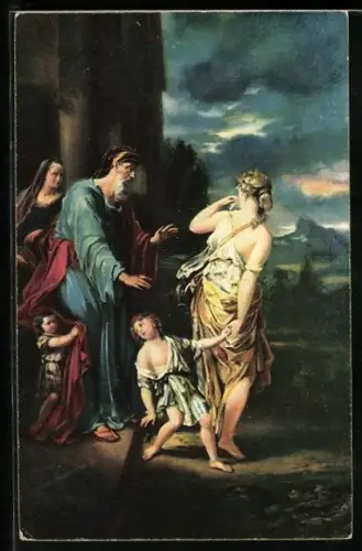 Künstler-AK Stengel & Co. Nr. 29656: Verstossung der hagar, Dresden, v. d. Werff