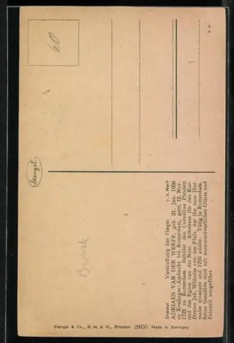 Künstler-AK Stengel & Co. Nr. 29656: Verstossung der hagar, Dresden, v. d. Werff
