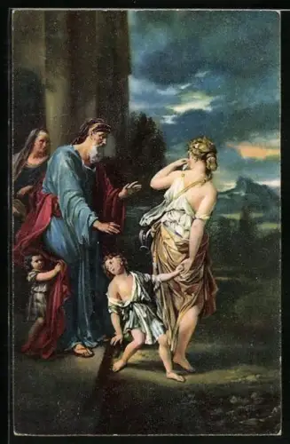 Künstler-AK Stengel & Co. Nr. 29656: Verstossung der hagar, Dresden, v. d. Werff