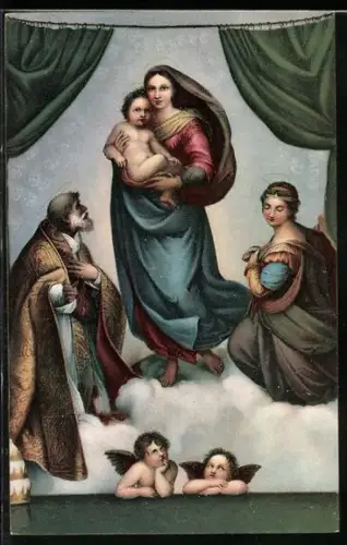 Künstler-AK Stengel & Co. Nr.: 29712, Raffaello Santi, Die Sixtinische Madonna