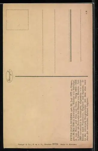 Künstler-AK Stengel & Co. Nr. 29724: Peter P. Rubens: Frau mit geflochtenem Haar