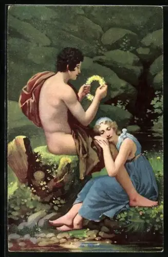 Künstler-AK Stengel & Co. Nr. 29442: Daphins und Cloe