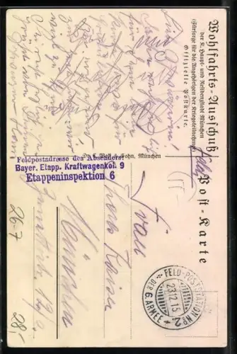 Künstler-AK Ludwig Hohlwein: Soldat mit Pickelhaube zu Pferd, Feind liegt am Boden