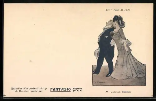 Künstler-AK sign. Adrien Barrère: Paar in feiner Kleidung, Fantasio magazine