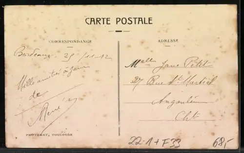 AK Bordeaux, La Synagogue, Intérieur