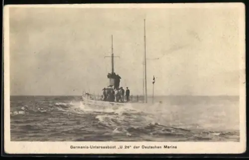 AK Germania-Unterseeboot U 26 der Deutschen Marine