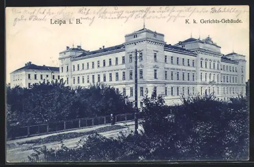 AK Leipa i. B., K. k. Gerichts-Gebäude