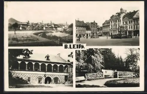 AK Leipa, Gesamtansicht, Marktplatz, Parkanlage