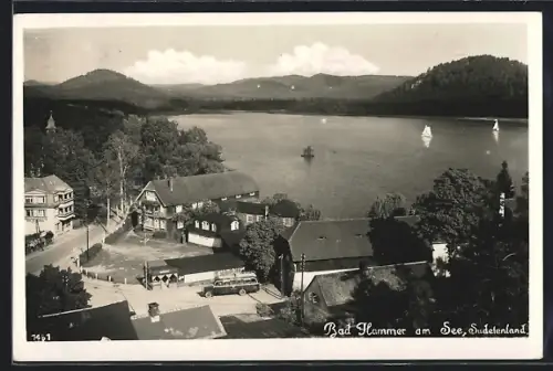 AK Bad Hammer am See, Ortspartie und See aus der Vogelschau