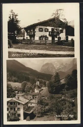 AK Ramsau / Obb., Hotel-Pension Hiesen, Ortsansicht