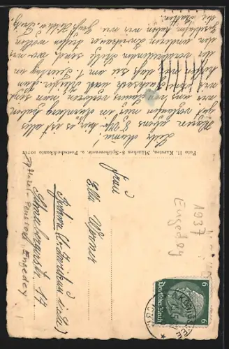 AK Berchtesgaden, Hotel-Pension Engedey, Ortsansicht aus der Vogelschau