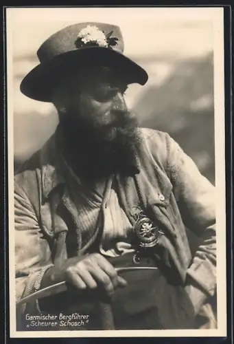 AK Garmisch, Garmischer Bergführer Scheurer Schosch