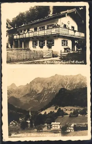 AK Ramsau / Obb., Gasthaus Steinberghäusl v. A. Resch, Ortsansicht