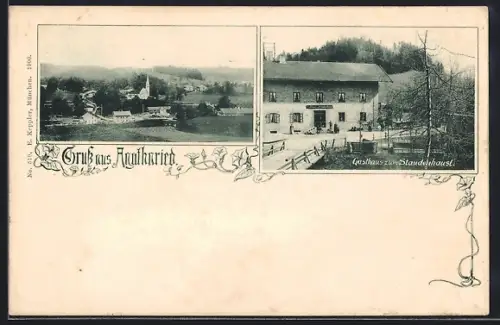 AK Agatharied, Gasthaus zum Staudenhäusl, Ortsansicht