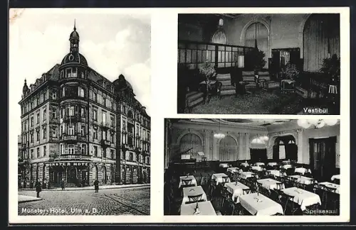 AK Ulm a. D., Münster-Hotel, Bes. Fr. Pfachler