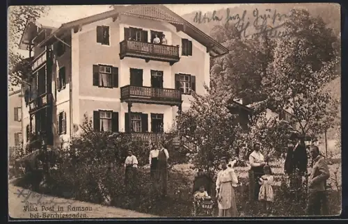 AK Ramsau /Obb., Hotel Villa Post mit Garten